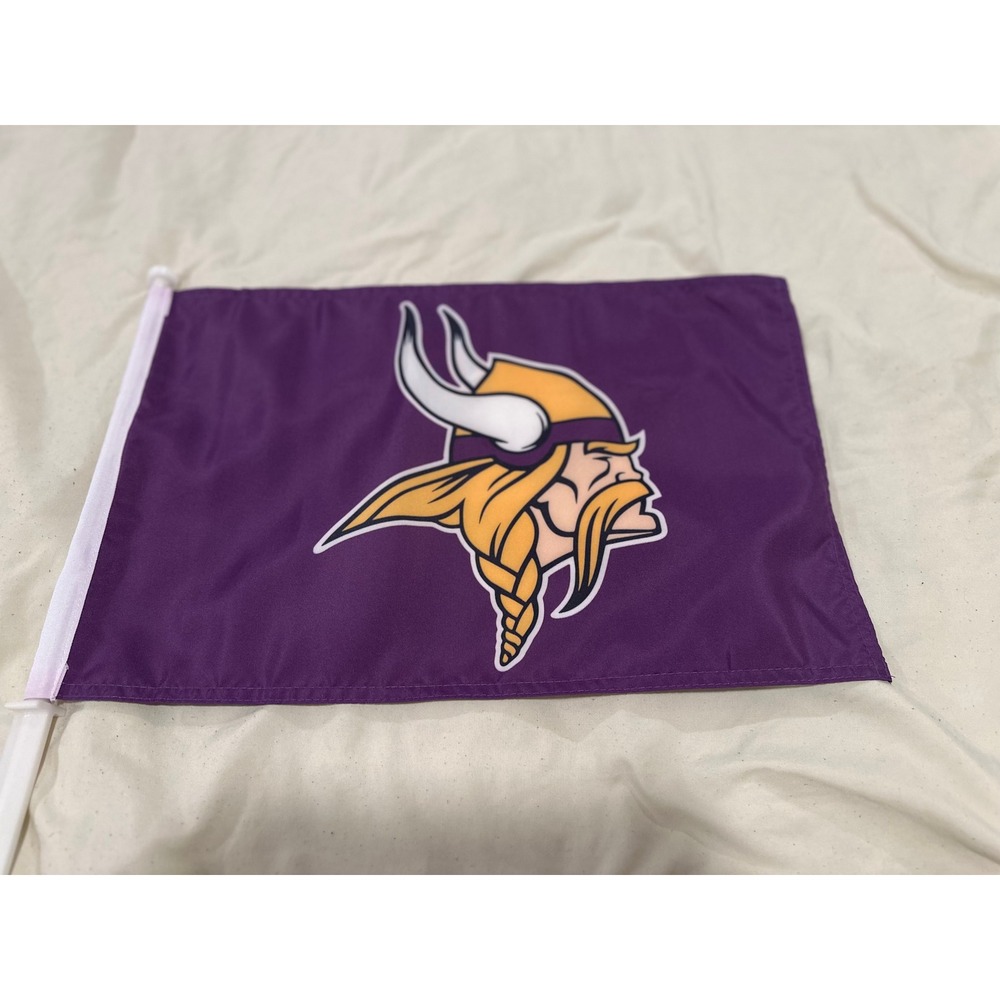 NFL Minnesota Vikings Sports Car Window Flag Sz:OS Purple Polyester
